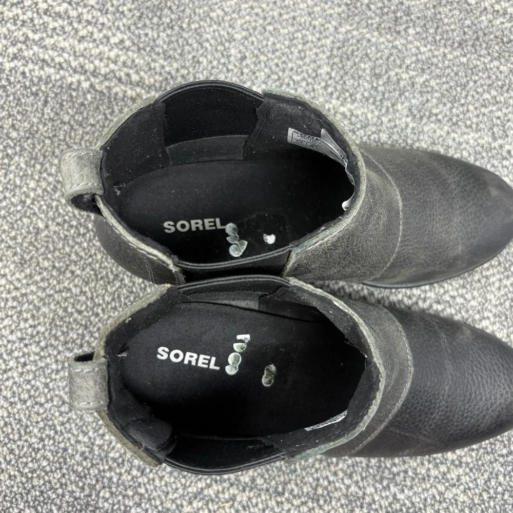 Sorel Joan of Arctic II Chelsea Boots Womens 8.5 Quarry Gray Waterproof Leather